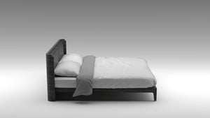 Anthracite bed frame, black bed frame, oak bed frame, designer bed frame, minimalist bed frame, akar bed guimar, simplistic design, luxury bed frame