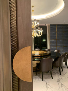 big dining table, lacquer table, dining table, dining chairs, buffalo horn, fibreglass, fibreglass, star burst, gradient, lazy Susan turntable, lazy Susan dining table, akar de Nissim, bespoke furniture, luxury furniture, designer furniture, luxury living rooms, luxury dining rooms, affluent, Chinese style, ming style, eastern style,