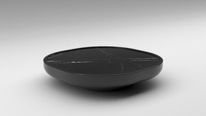 black coffee table, low coffee table, black marble, akar iris, iris mini, iris mini table, black lacquer, glossy black, black marble, akar fine lacquer, akar lacquer process