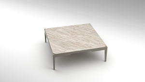 sawar akar, toronto marble, beige marble, square coffee table, solid oak coffee table, akar guimar table, akar de nissim coffee table,