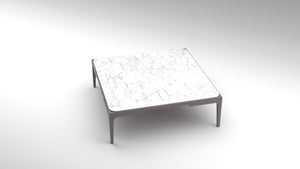 monterey akar, square coffee table, akar guimar table, akar square coffee table, Carrara marble, square coffee table, white marble table, solid oak coffee table